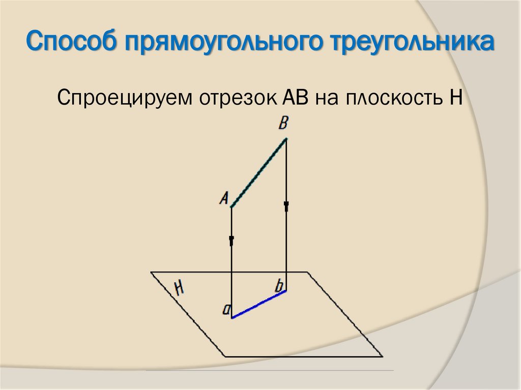 Спроецируем отрезок АВ на плоскость Н