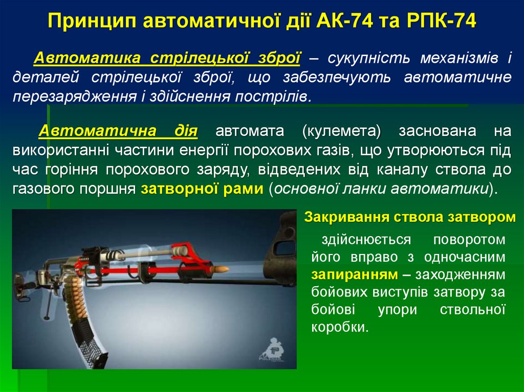 Принцип автоматичної дії АК-74 та РПК-74