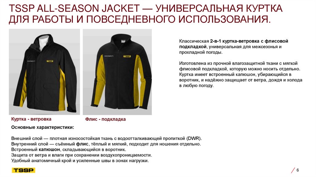 TSSP All-Season Jacket — универсальная куртка для работы и повседневного использования.