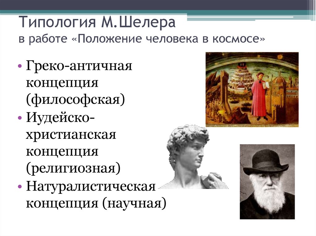 Типология М.Шелера в работе «Положение человека в космосе»