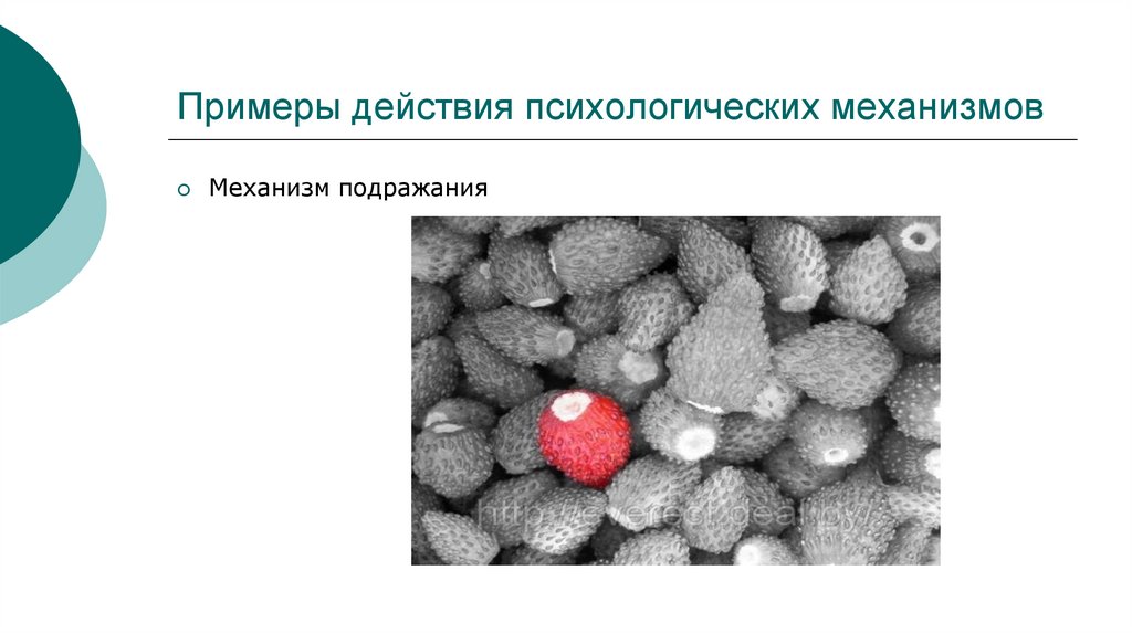 Примеры действия психологических механизмов