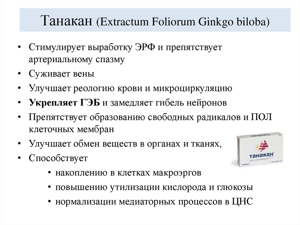 Танакан (Extractum Foliorum Ginkgo biloba)