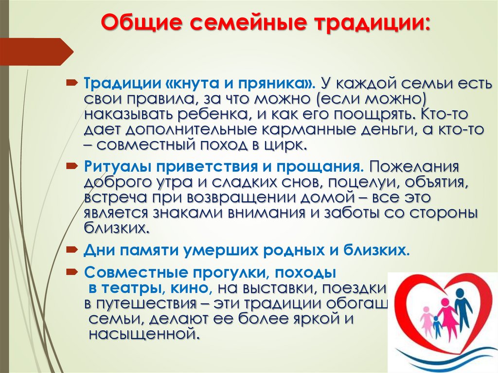 Общие семейные традиции: