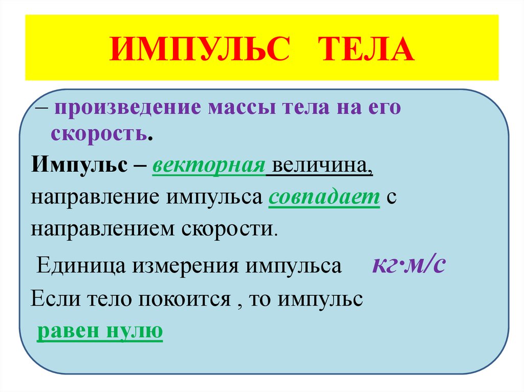 ИМПУЛЬС ТЕЛА