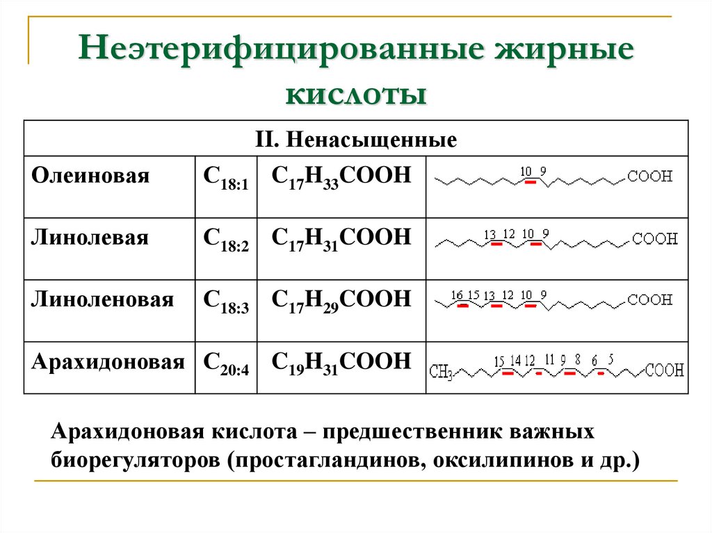 Неэтерифицированные жирные кислоты