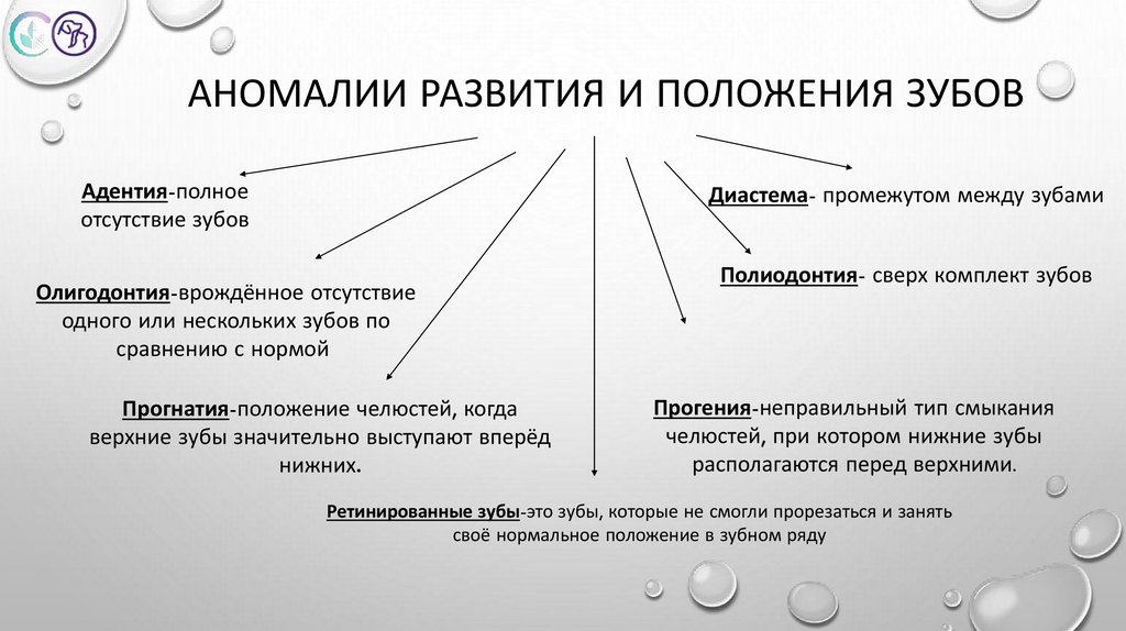 Аномалии развития и положения зубов