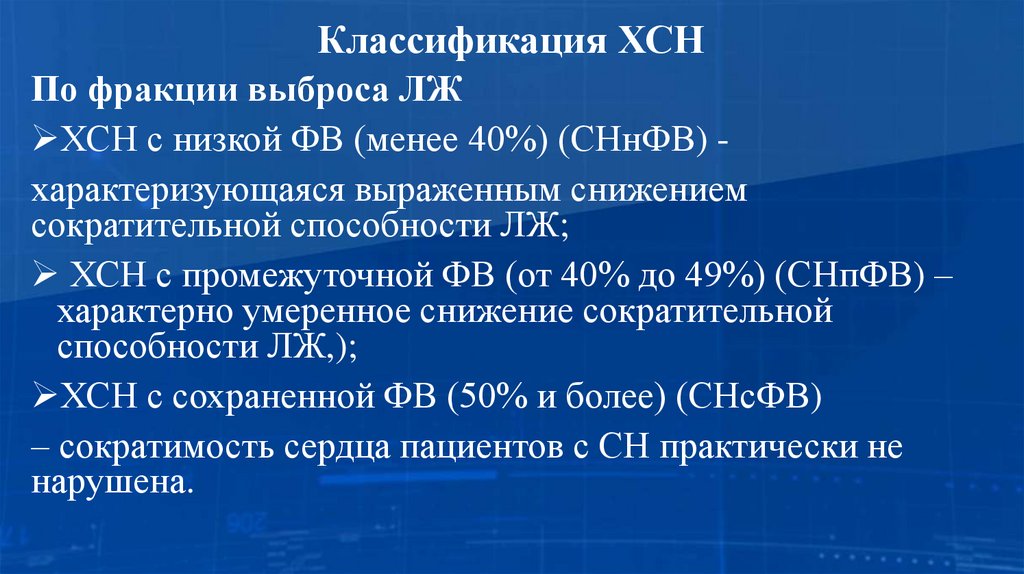 Классификация ХСН