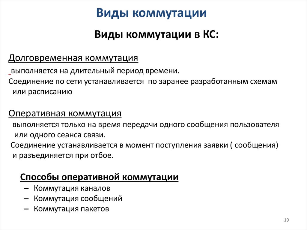 Виды коммутации