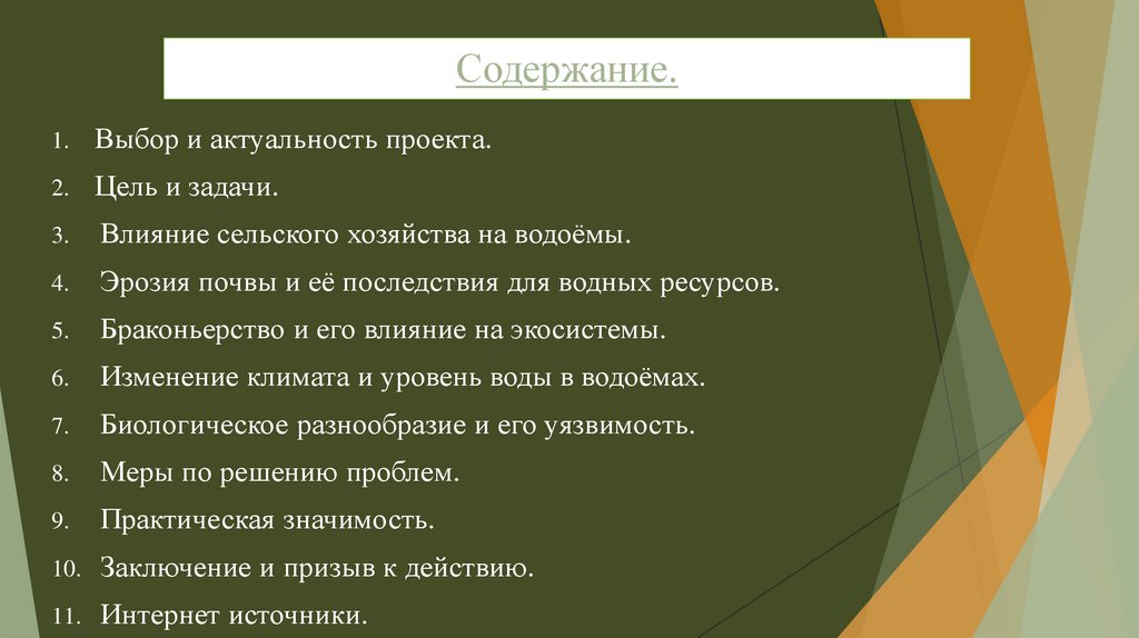 Содержание.