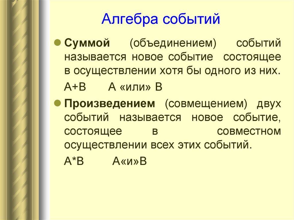 Алгебра событий