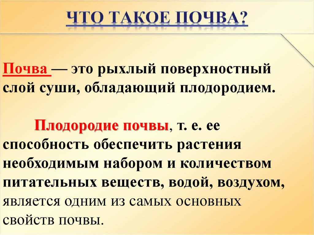 Что такое почва?