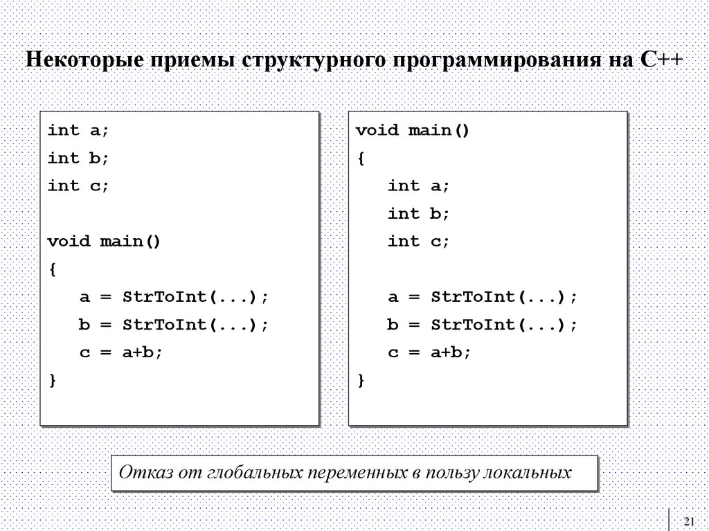Некоторые приемы структурного программирования на С++