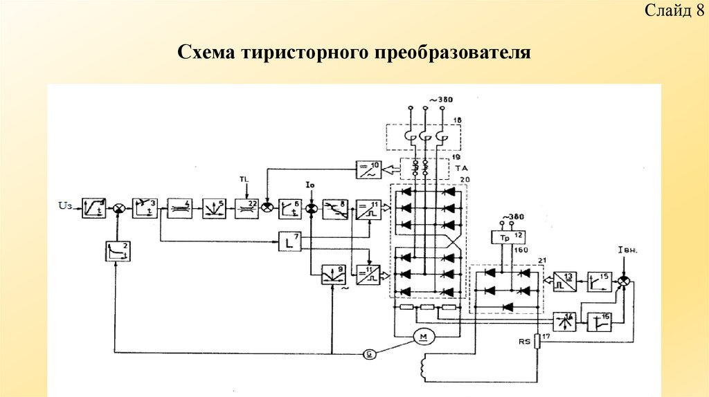 Схема тиристорного преобразователя