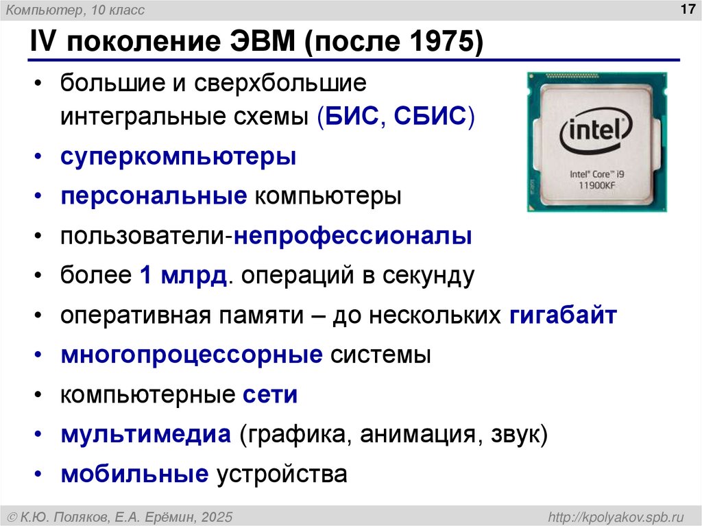 IV поколение ЭВМ (после 1975)