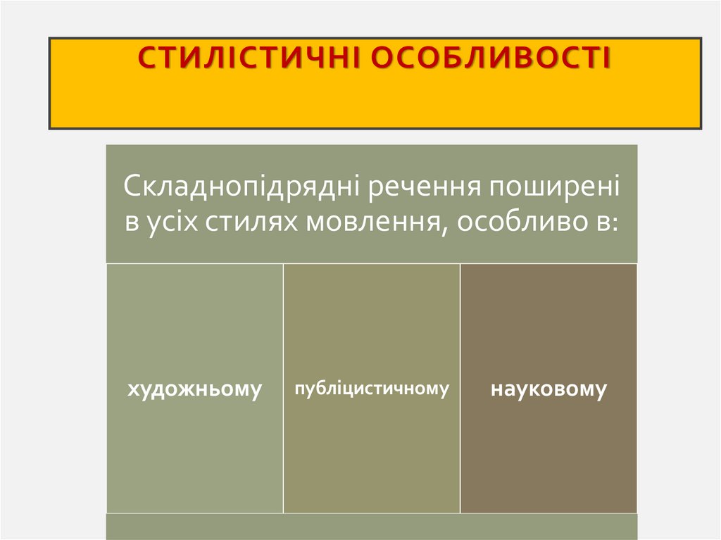 Стилістичні особливості
