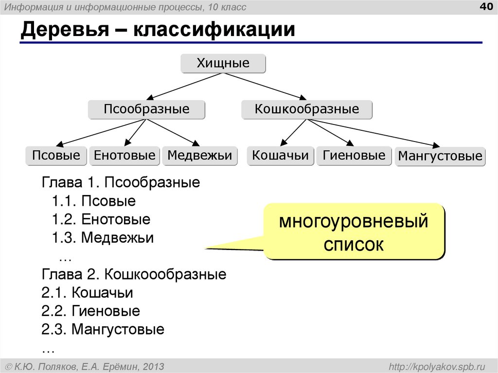 Деревья – классификации
