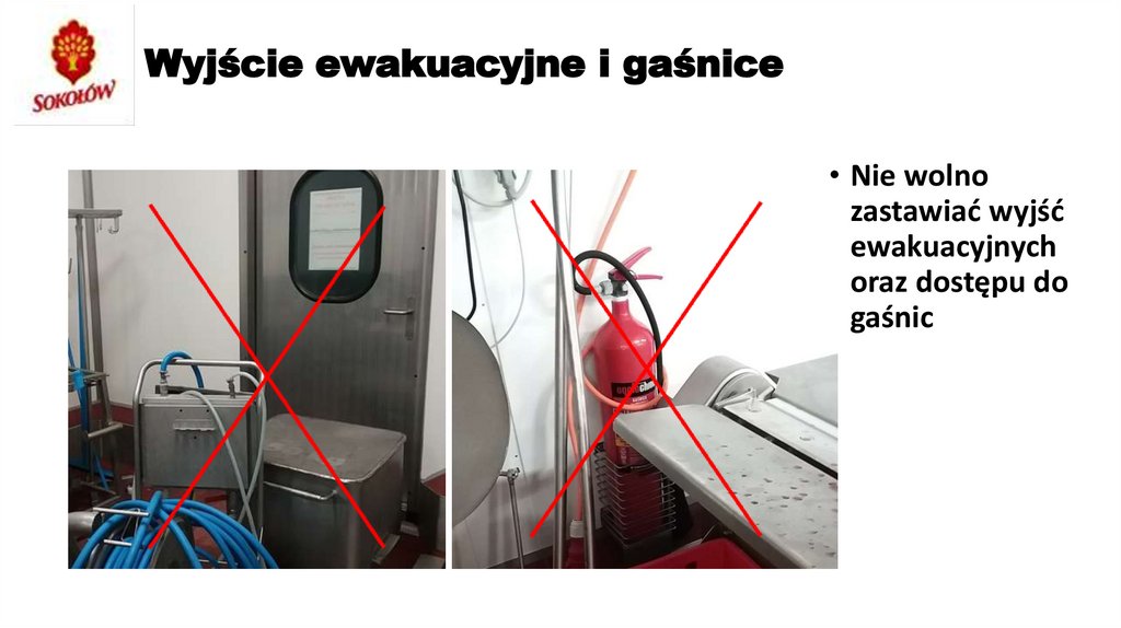 Wyjście ewakuacyjne i gaśnice