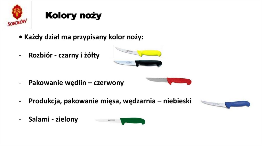 Kolory noży