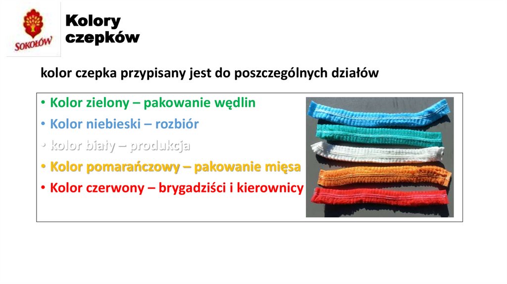 Kolory czepków