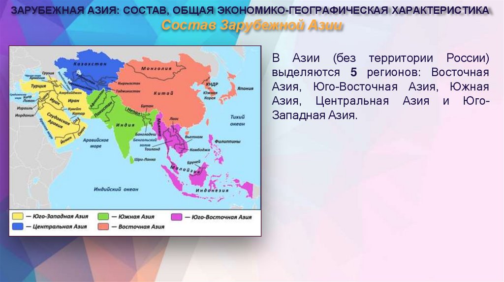 Состав Зарубежной Азии