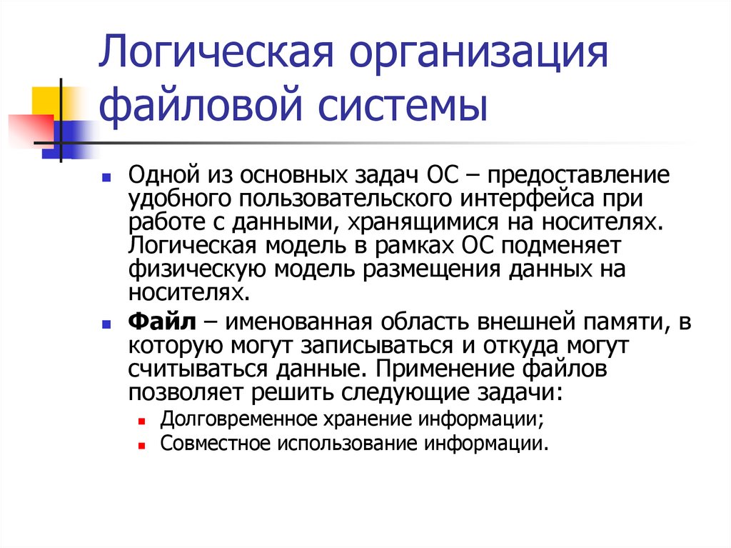 Логическая организация файловой системы