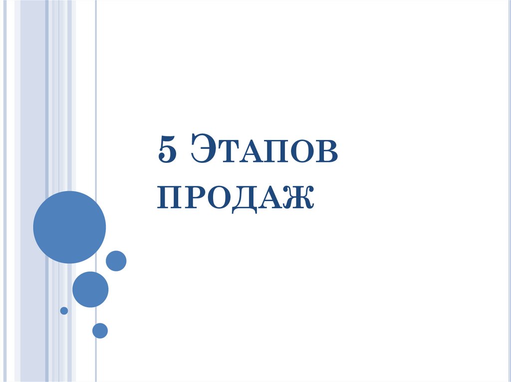 5 Этапов продаж