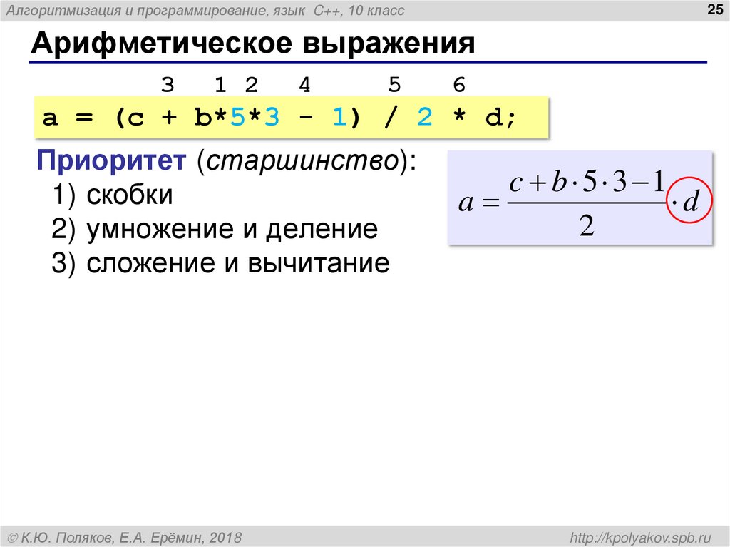 Арифметическое выражения