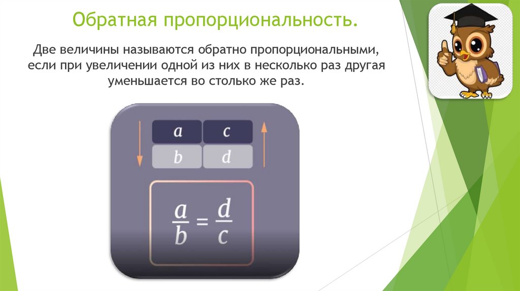 Обратная пропорциональность.