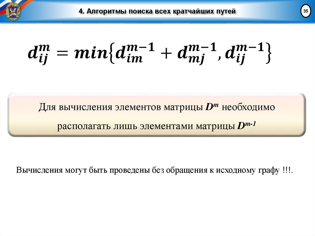 4. Алгоритмы поиска всех кратчайших путей