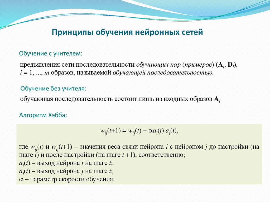 Принципы обучения нейронных сетей