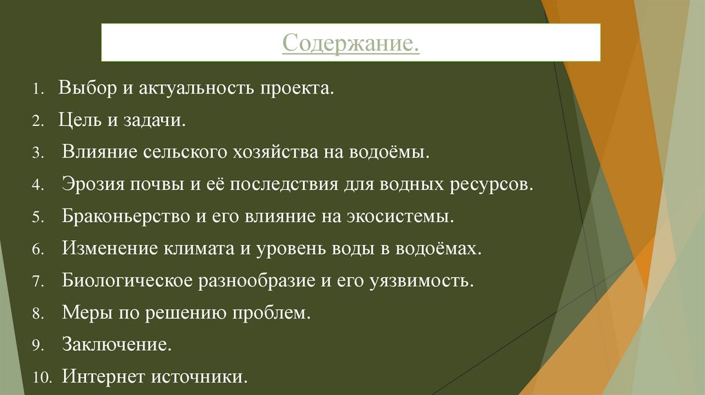 Содержание.