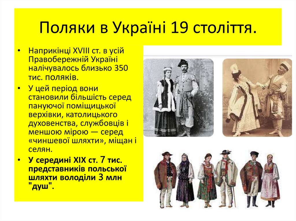 Поляки в Україні 19 століття.
