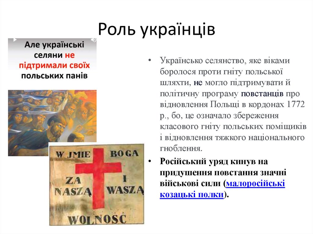 Роль українців