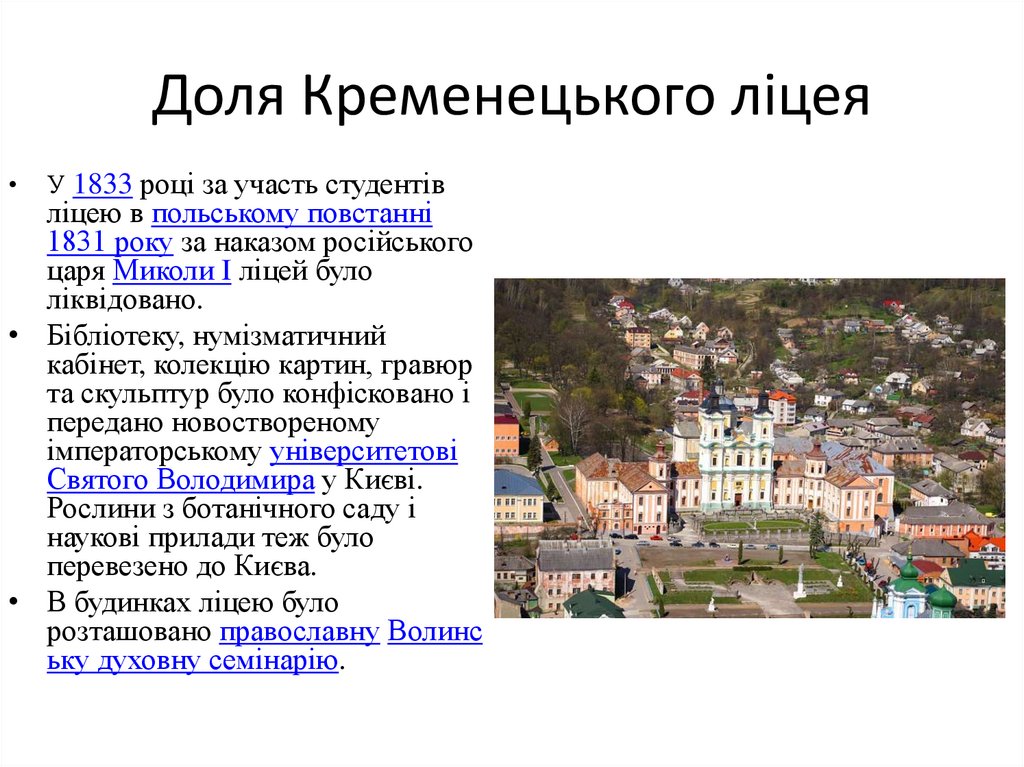 Доля Кременецького ліцея