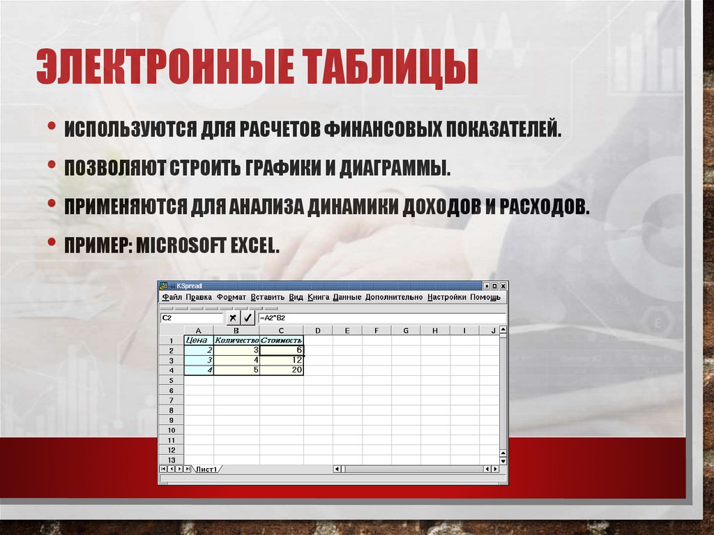 Электронные таблицы