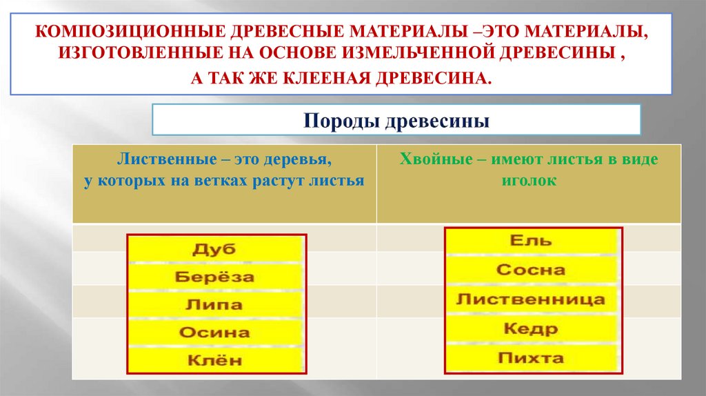 Породы древесины