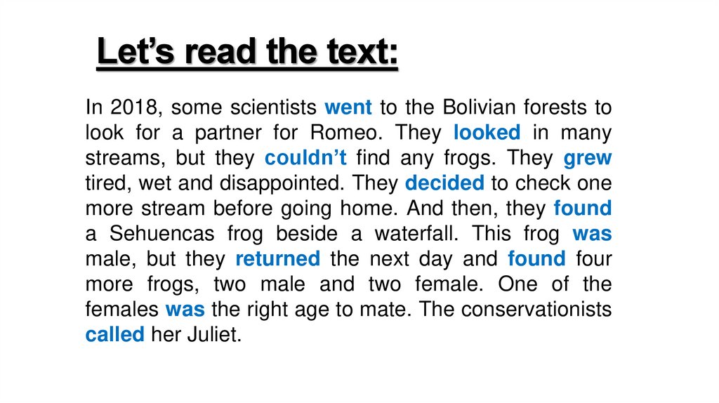 Let’s read the text: