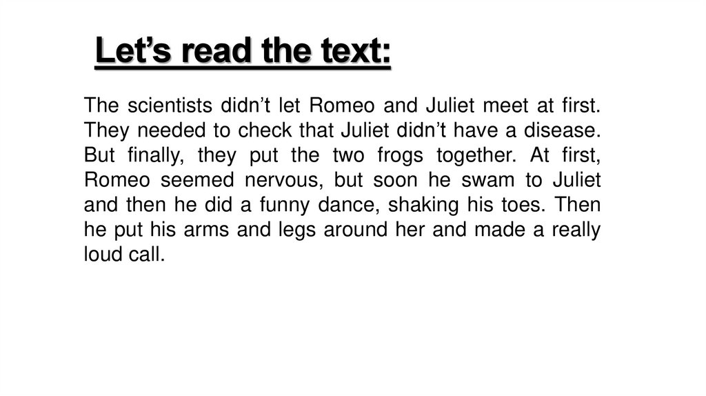 Let’s read the text: