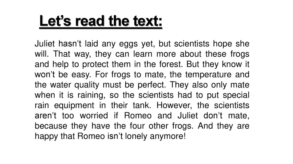 Let’s read the text: