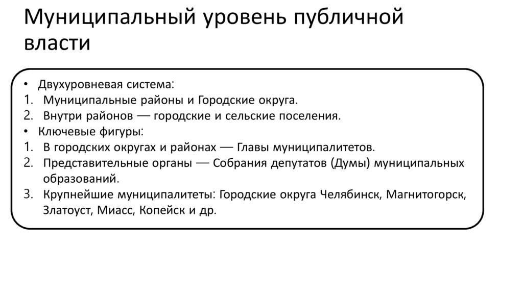 Муниципальный уровень публичной власти