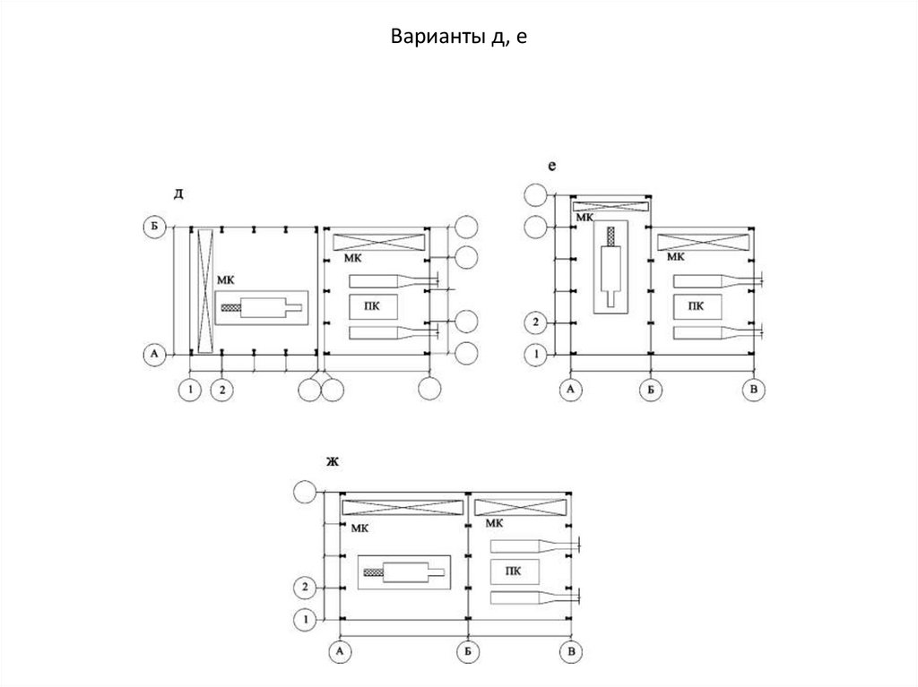 Варианты д, е