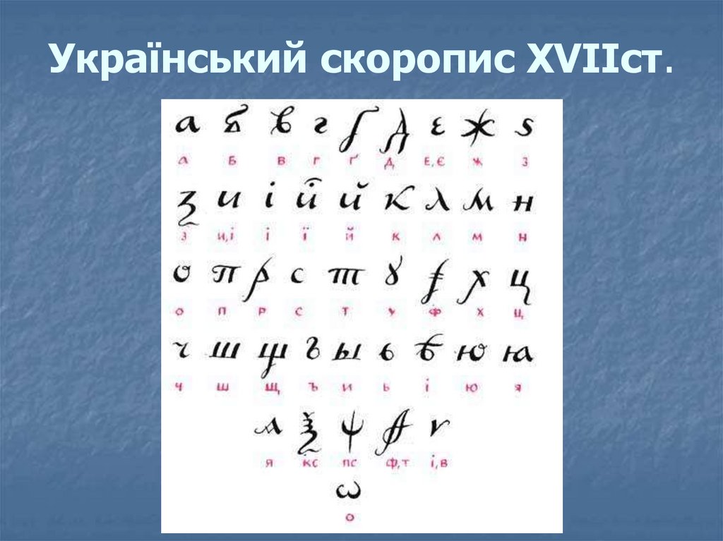 Український скоропис XVIIст.