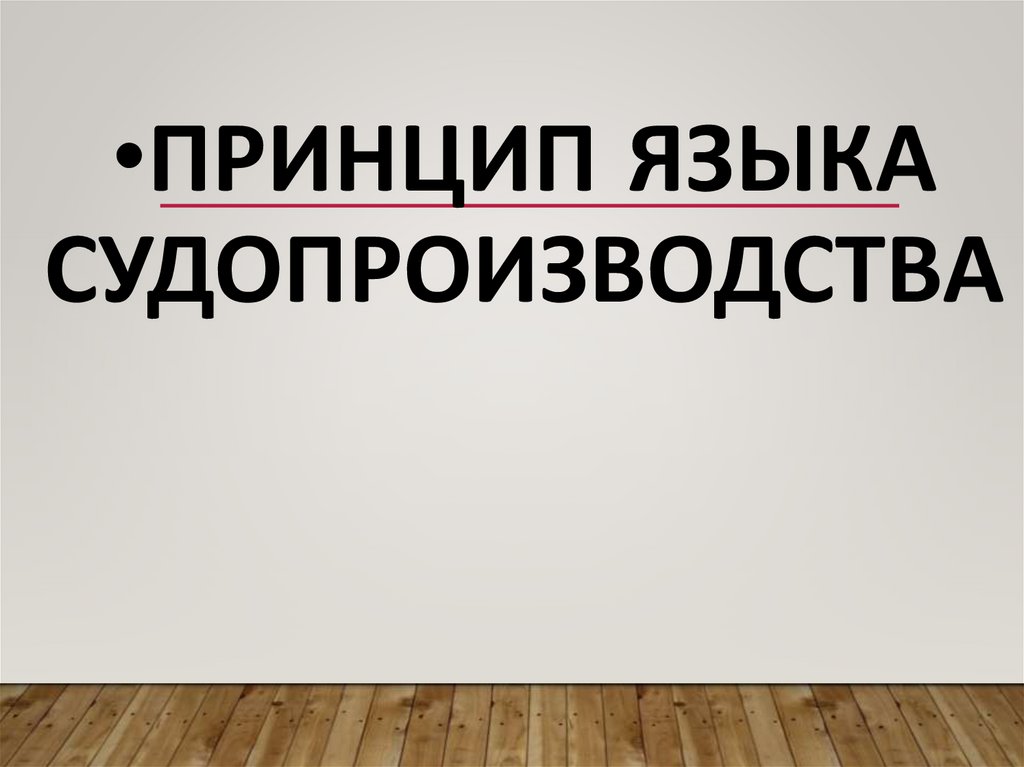 принцип языка судопроизводства
