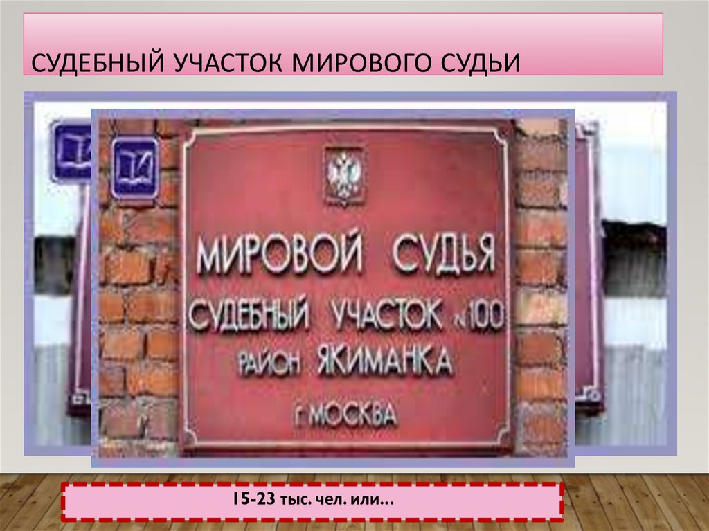 Судебный участок мирового судьи