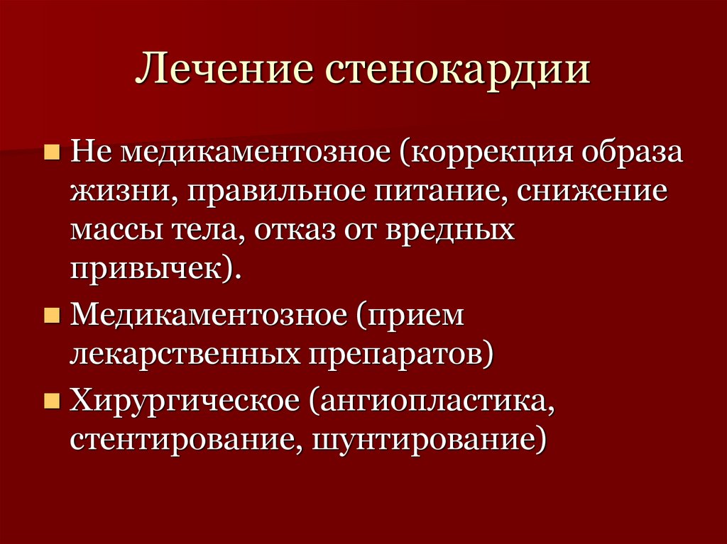 Лечение стенокардии
