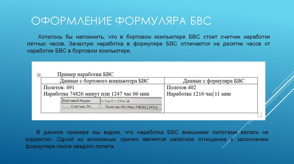 оформление формуляра БВС