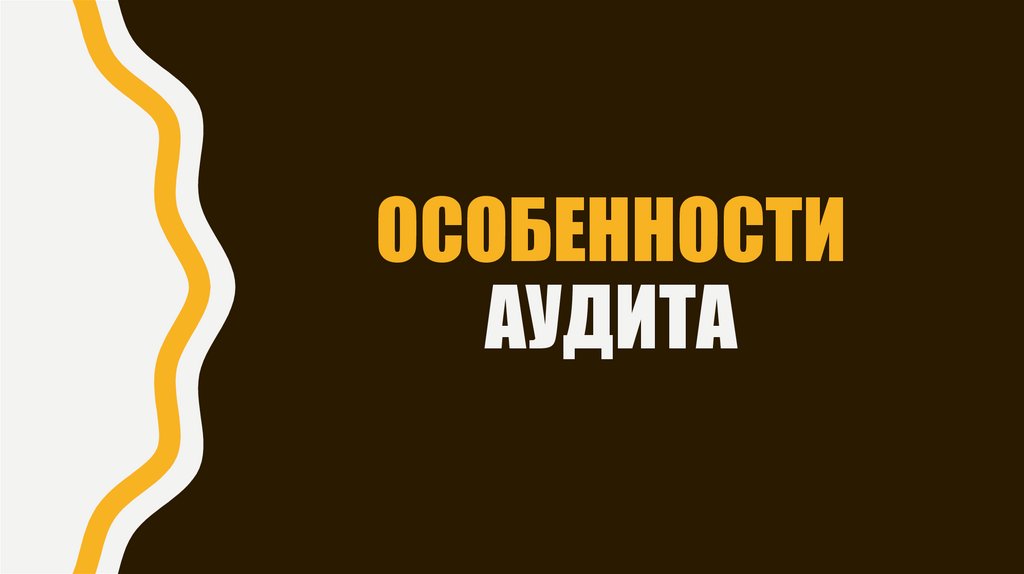 ОСОБЕННОСТИ АУДИТА