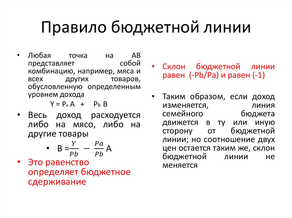 Правило бюджетной линии