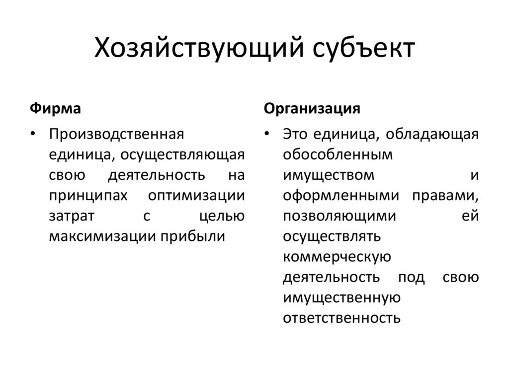 Хозяйствующий субъект