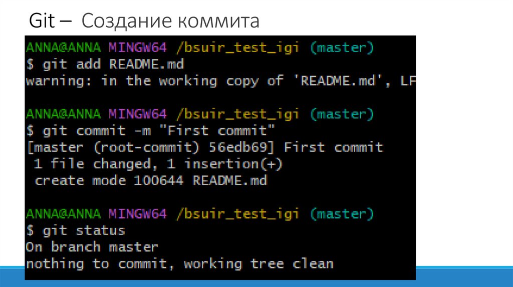Git – Создание коммита